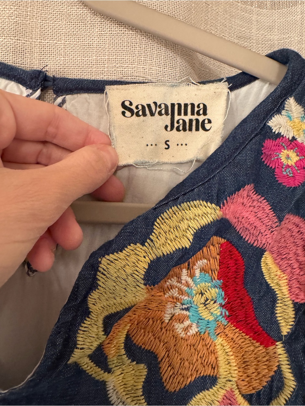Savanna Jane Navy Embroidered Floral Sleeveless Dress - Picture 6 of 6